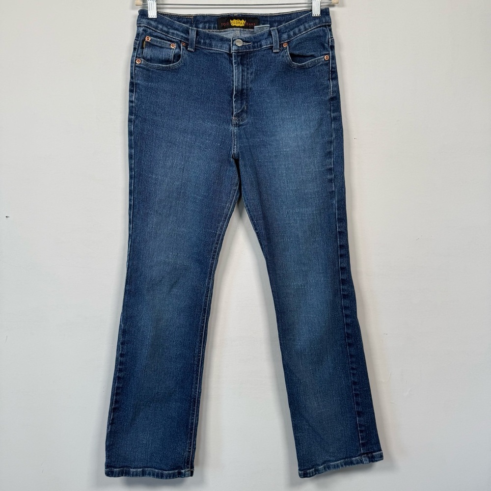 Todd Oldham Dark Blue Straight Leg Women's Jeans, Size 13, Cotton Stretch